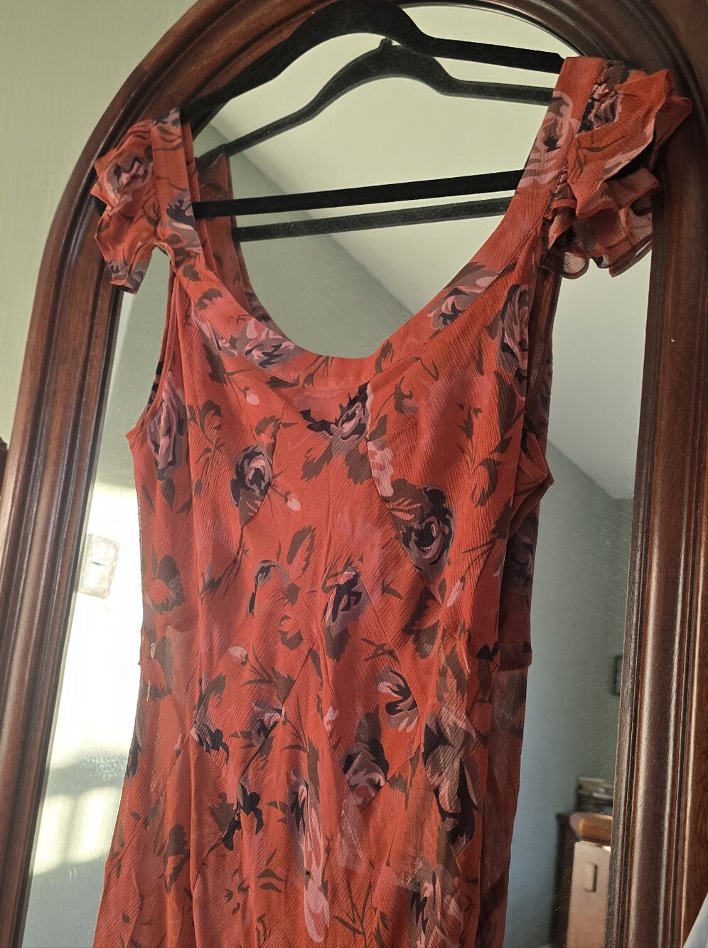 Realization Par Lila Rosa Orange Red Floral Maxi Wedding Guest Dress